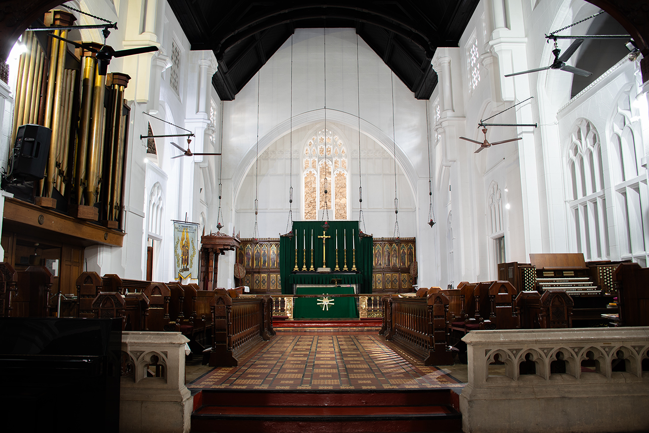 Architectural detail inside the church