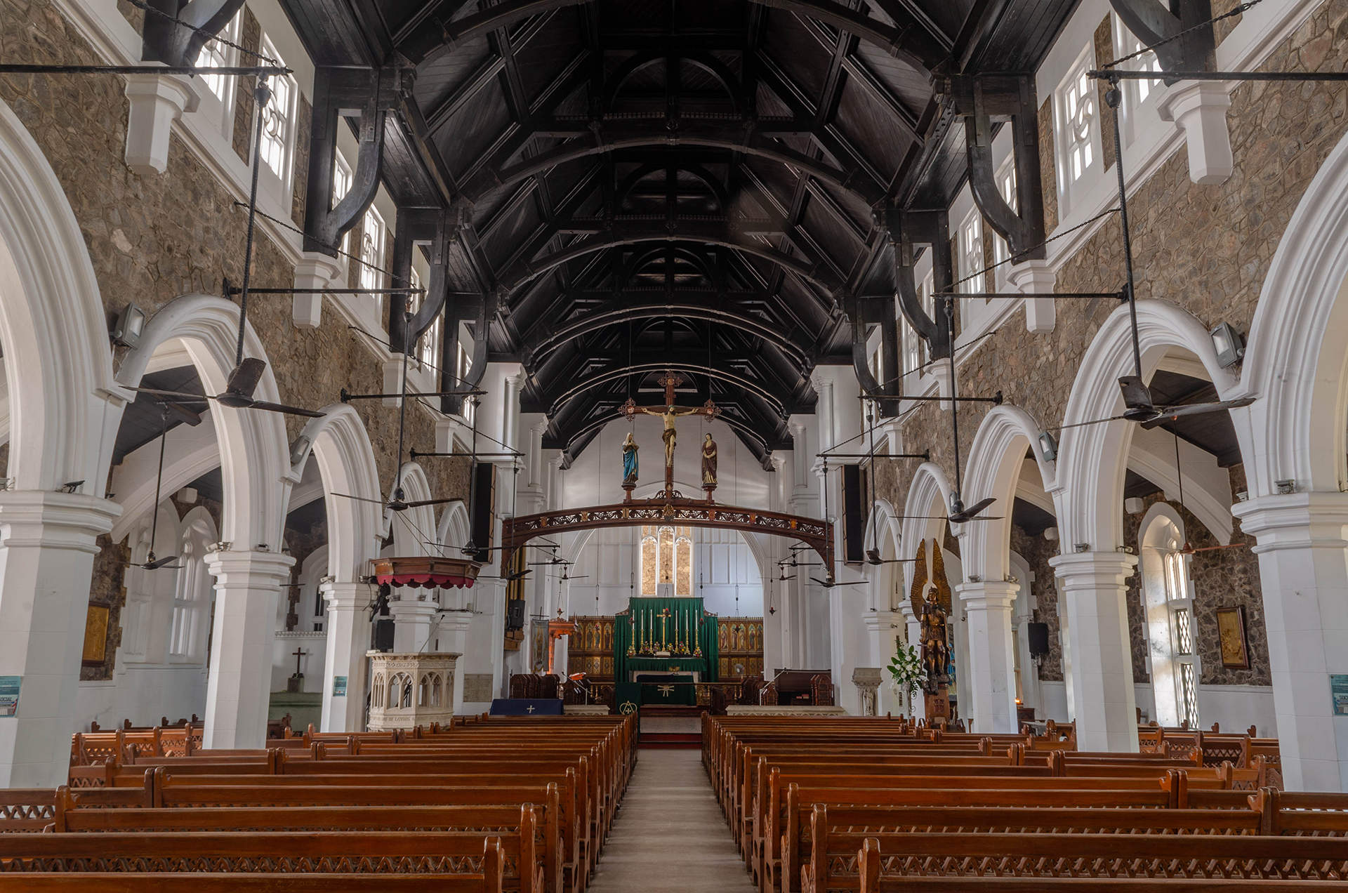 Members of the church community gathered in worship