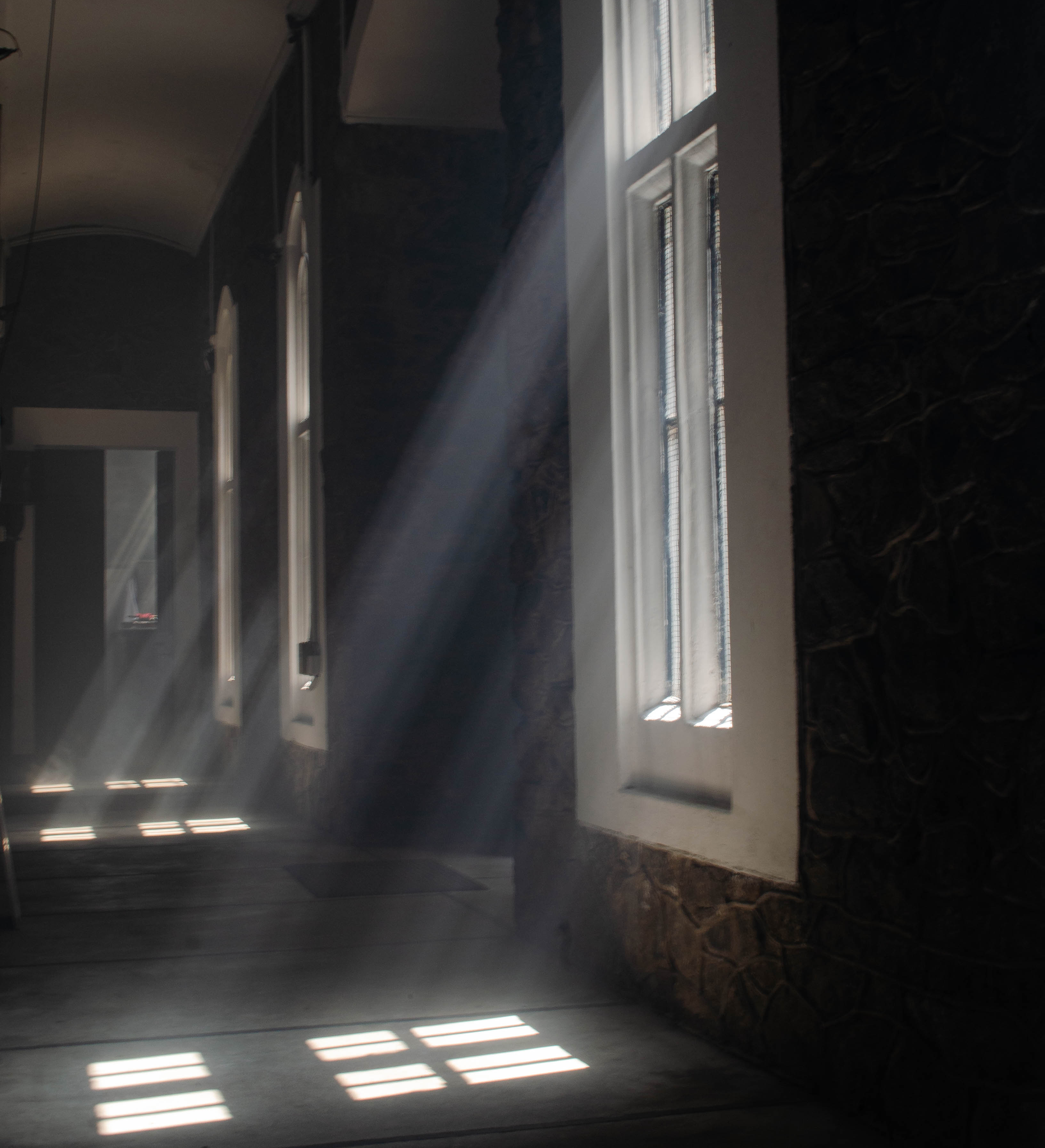 morning sunshine streaming through windows