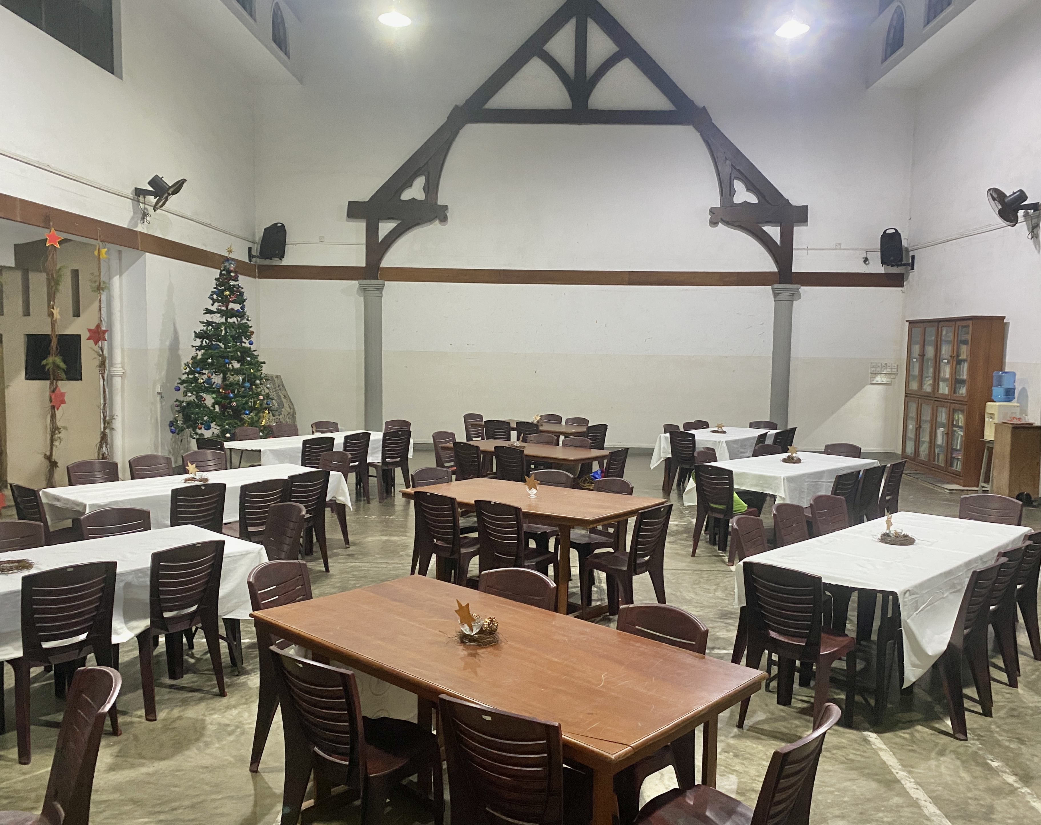 Interior of the parish hall
